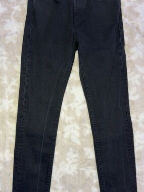 Vintage Levi's Black Jeans with Brown Leather Patch